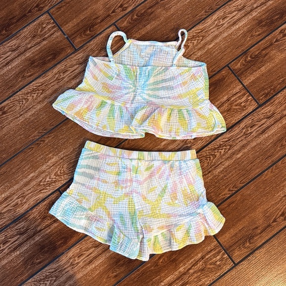 Colorful Ruffled Tie Dyed Two-Piece Set - Picture 2 of 2